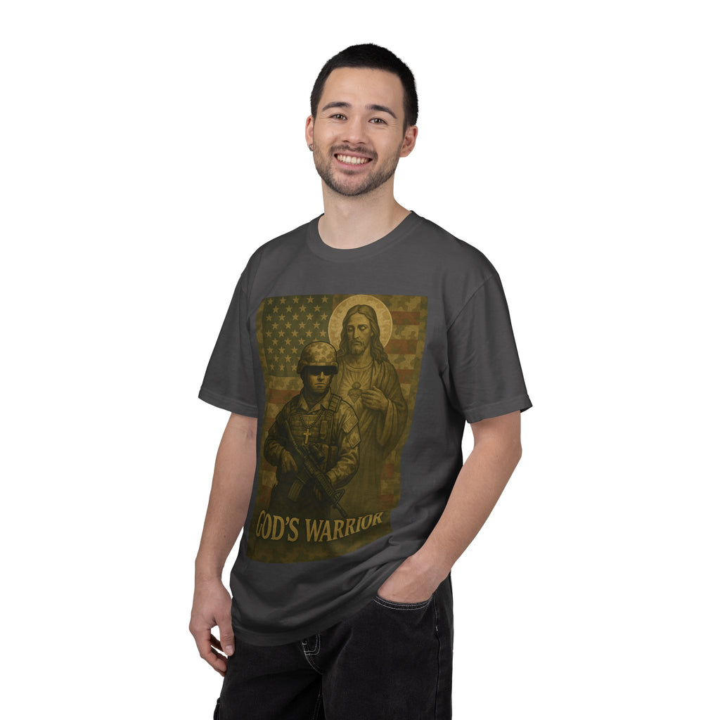 T-Shirt — "God's Warrior" Christian Military Graphic Tee