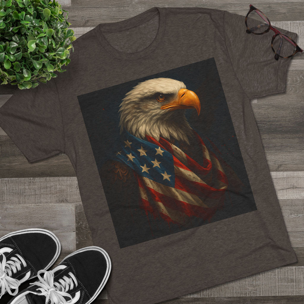 Patriotic Bald Eagle Tee — American Flag Graphic T-Shirt for Veterans & Fourth of July