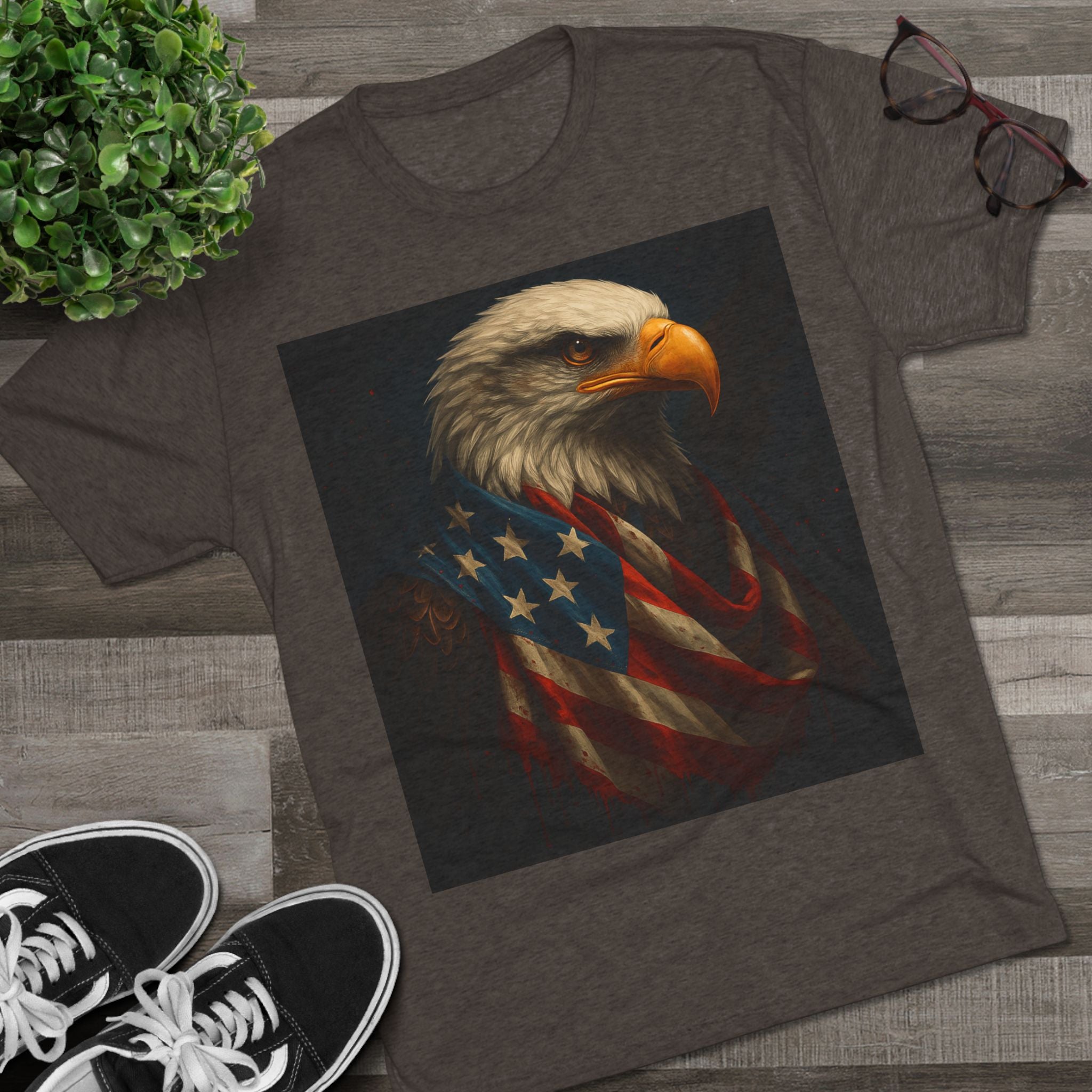 Patriotic Bald Eagle Tee — American Flag Graphic T-Shirt for Veterans & Fourth of July