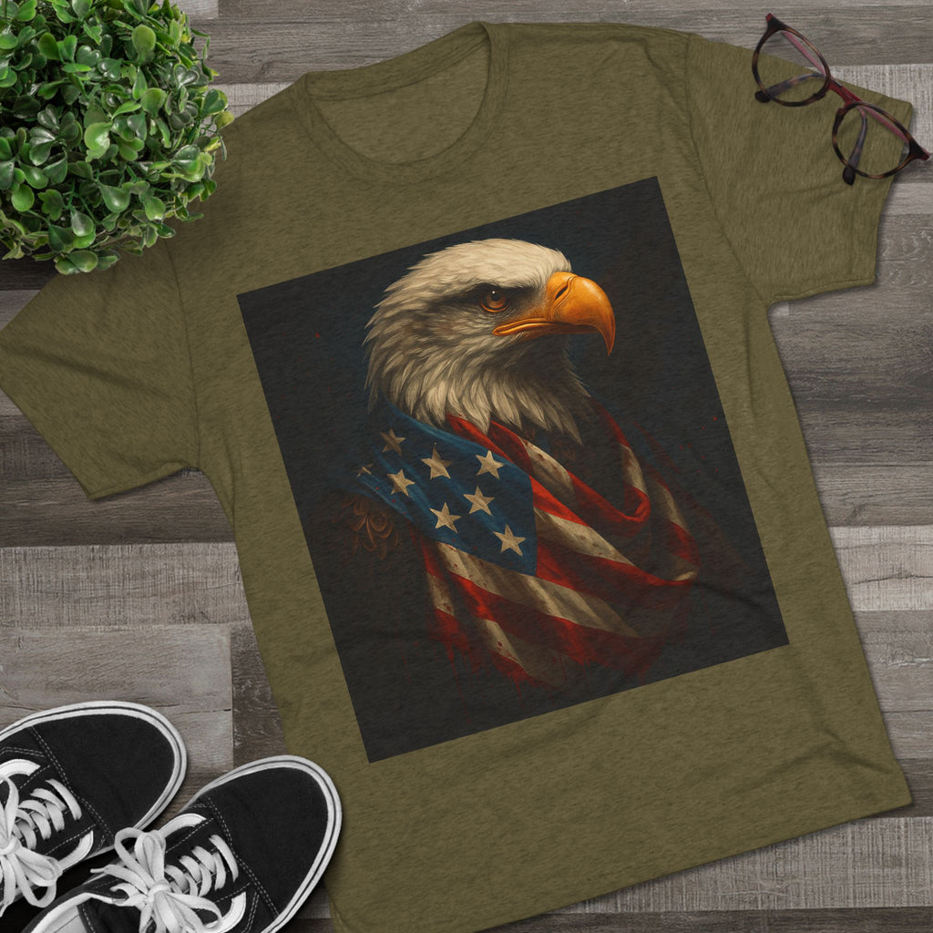 Patriotic Bald Eagle Tee — American Flag Graphic T-Shirt for Veterans & Fourth of July