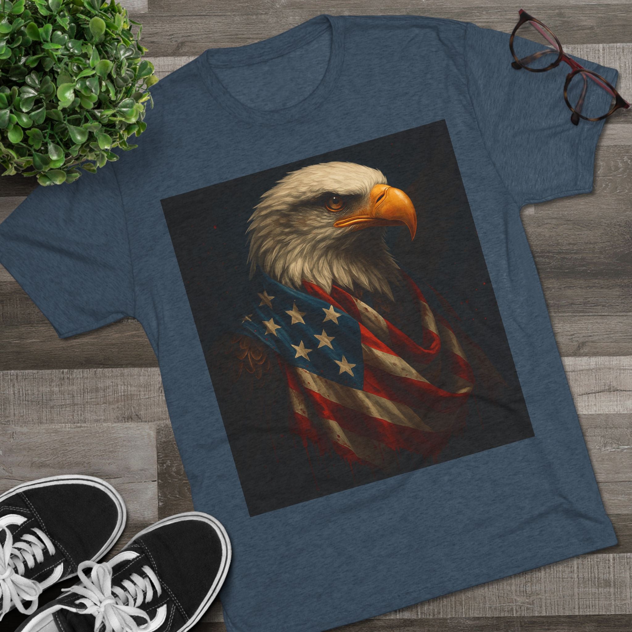 Patriotic Bald Eagle Tee — American Flag Graphic T-Shirt for Veterans & Fourth of July