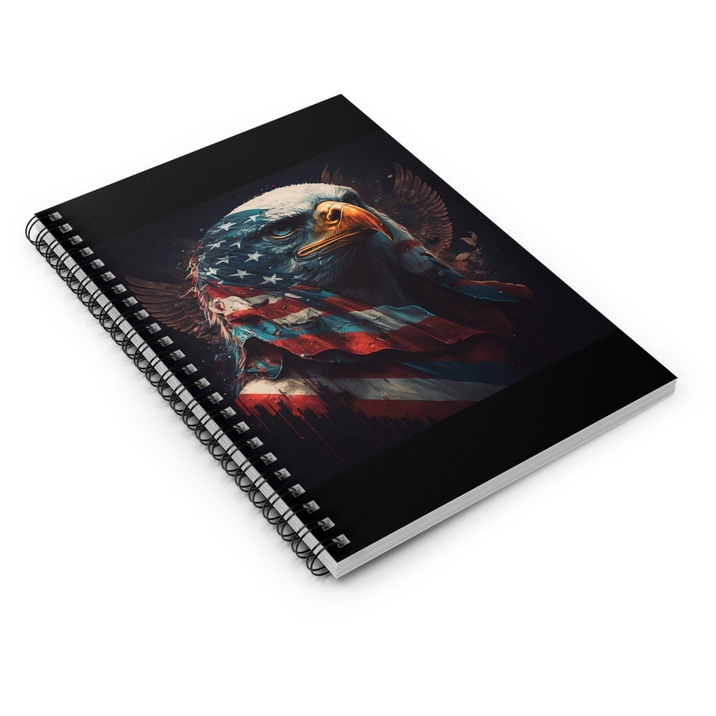 Patriotic Eagle Spiral Notebook — American Flag Bald Eagle Journal (Ruled)