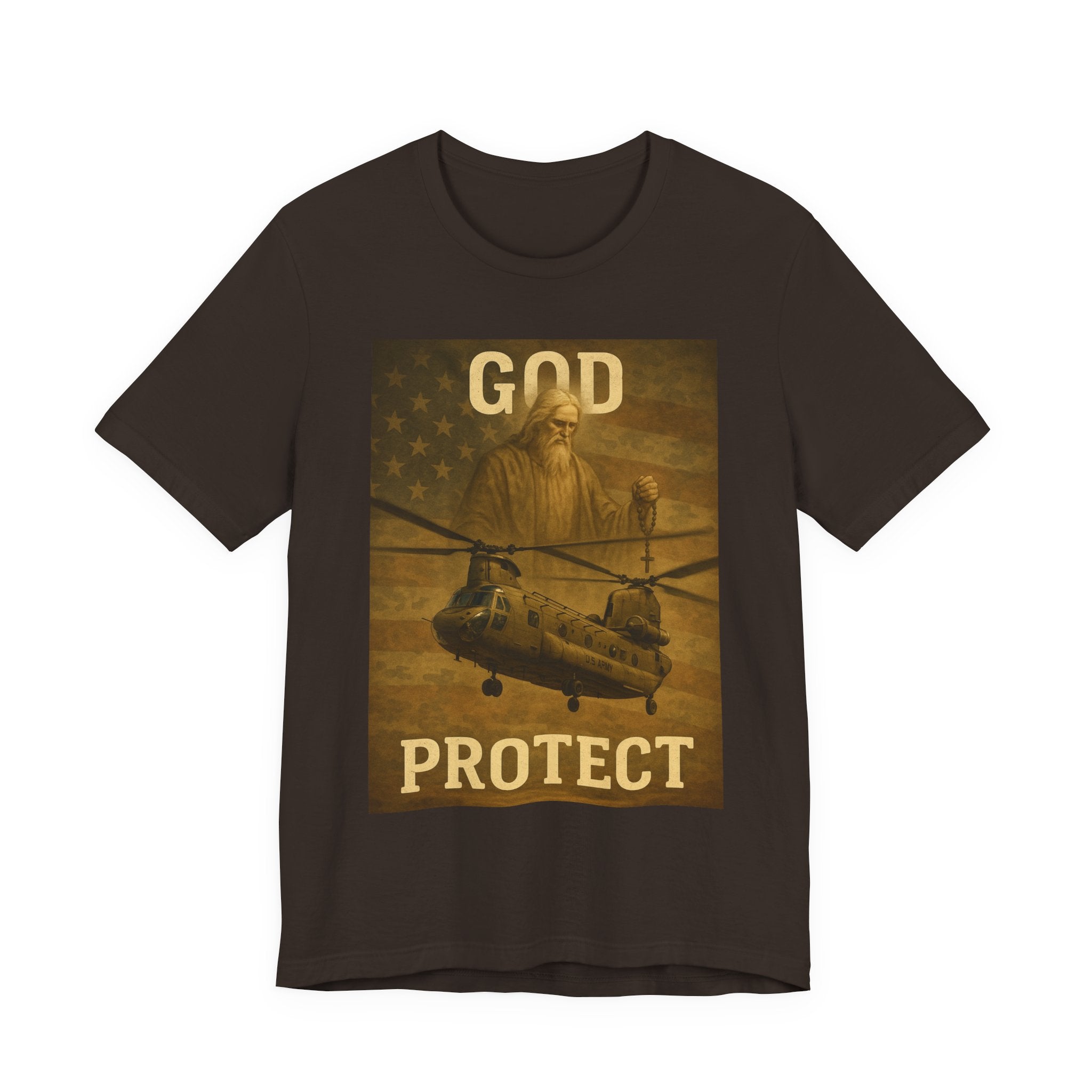 God Protect Military Helicopter T‑Shirt