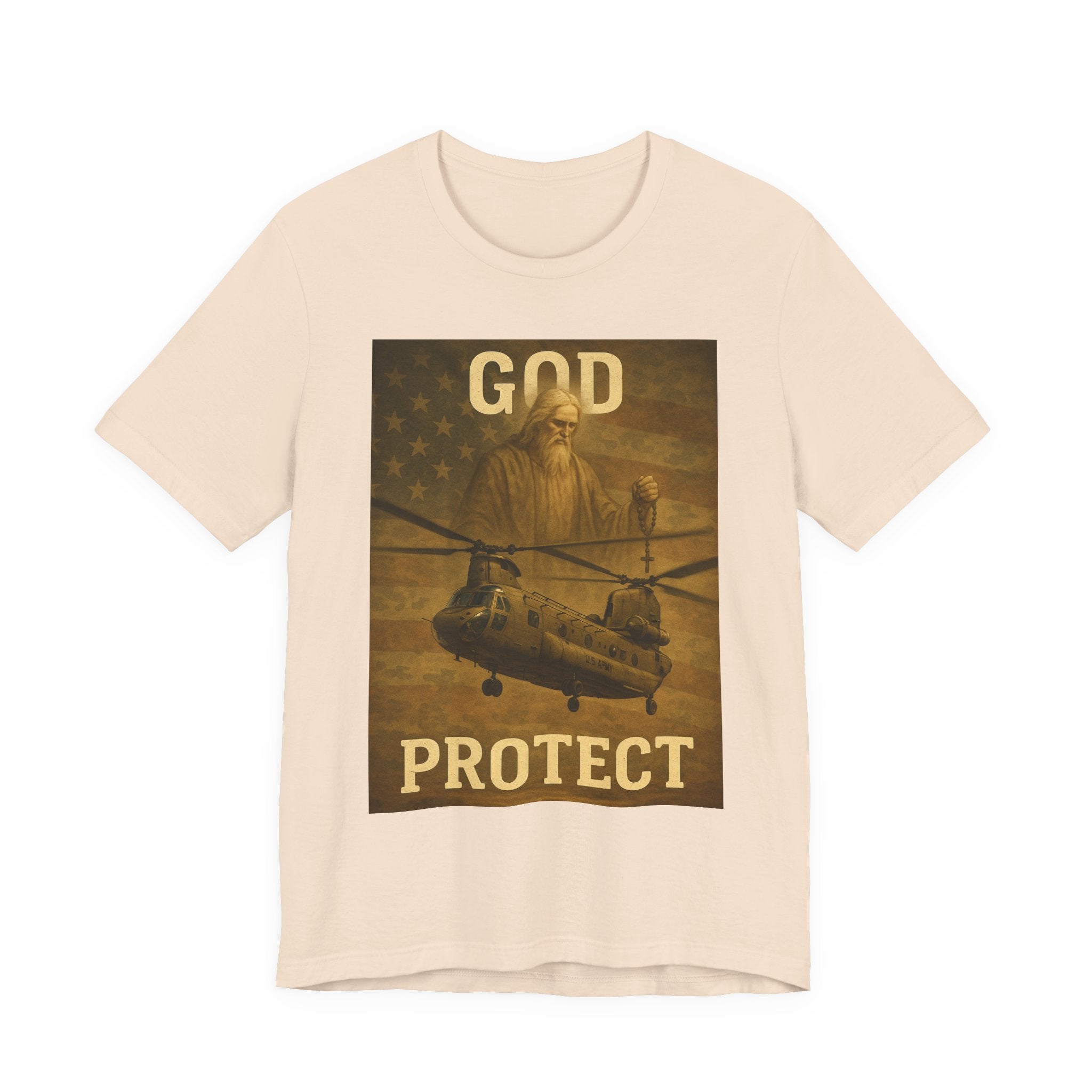 God Protect Military Helicopter T‑Shirt