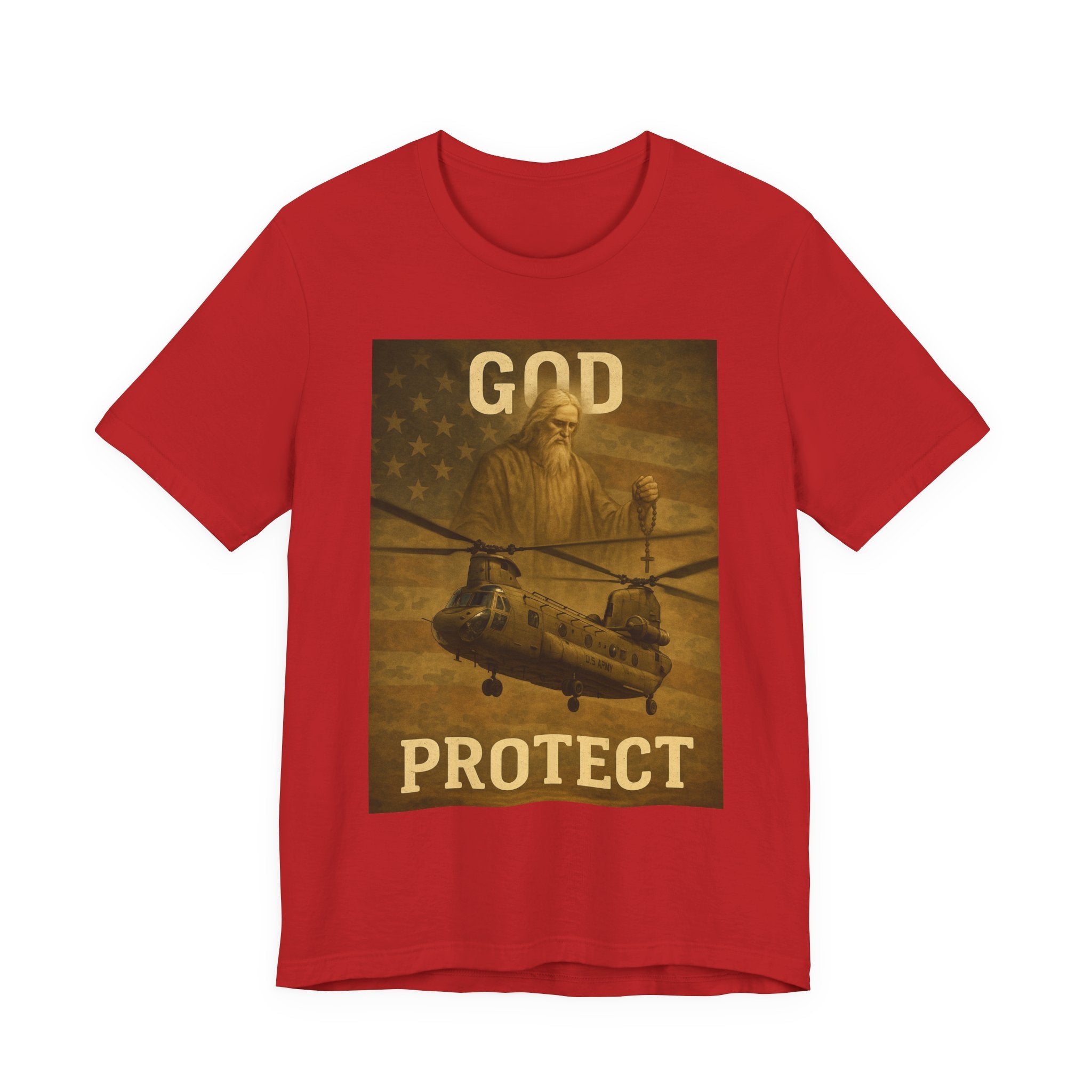 God Protect Military Helicopter T‑Shirt