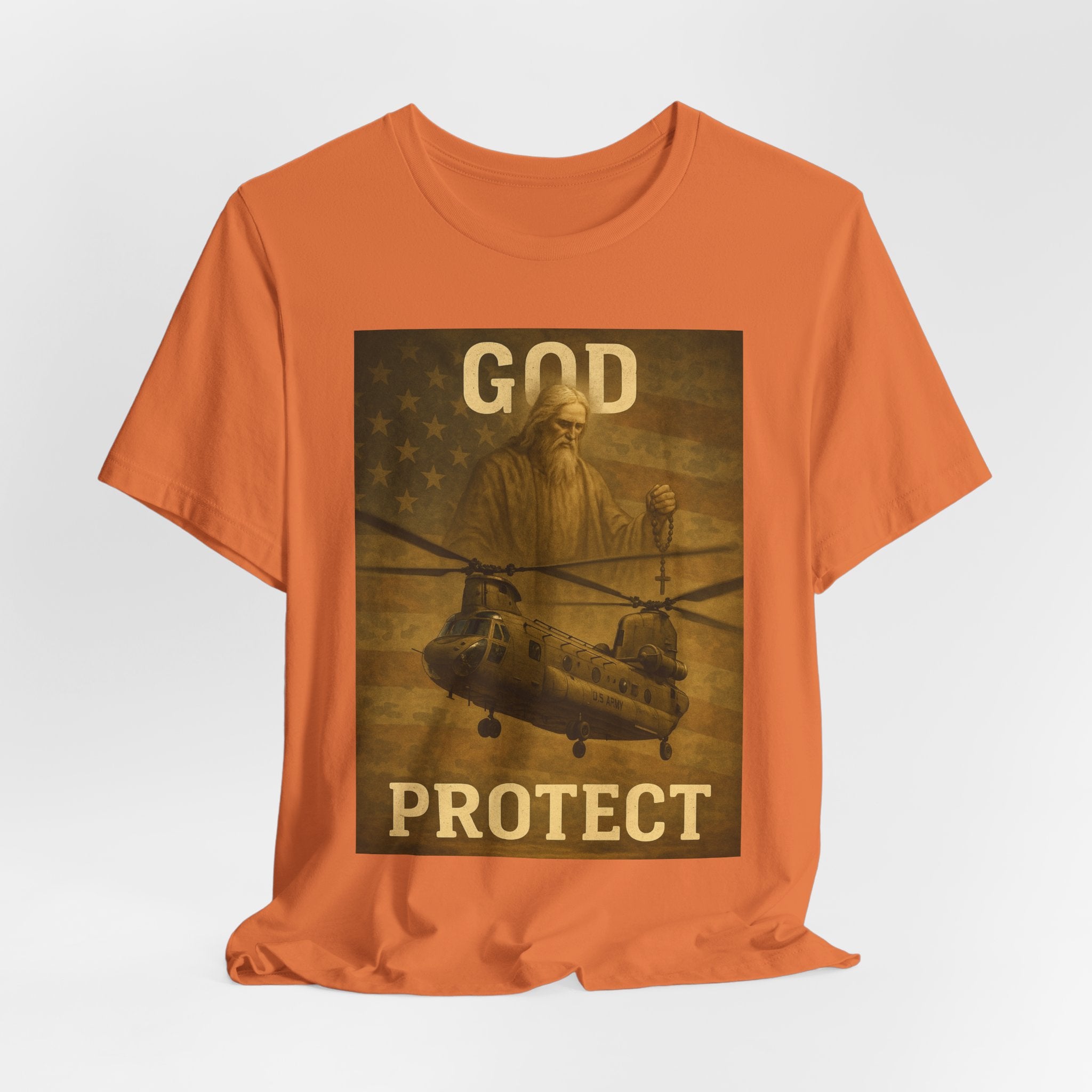 God Protect Military Helicopter T‑Shirt