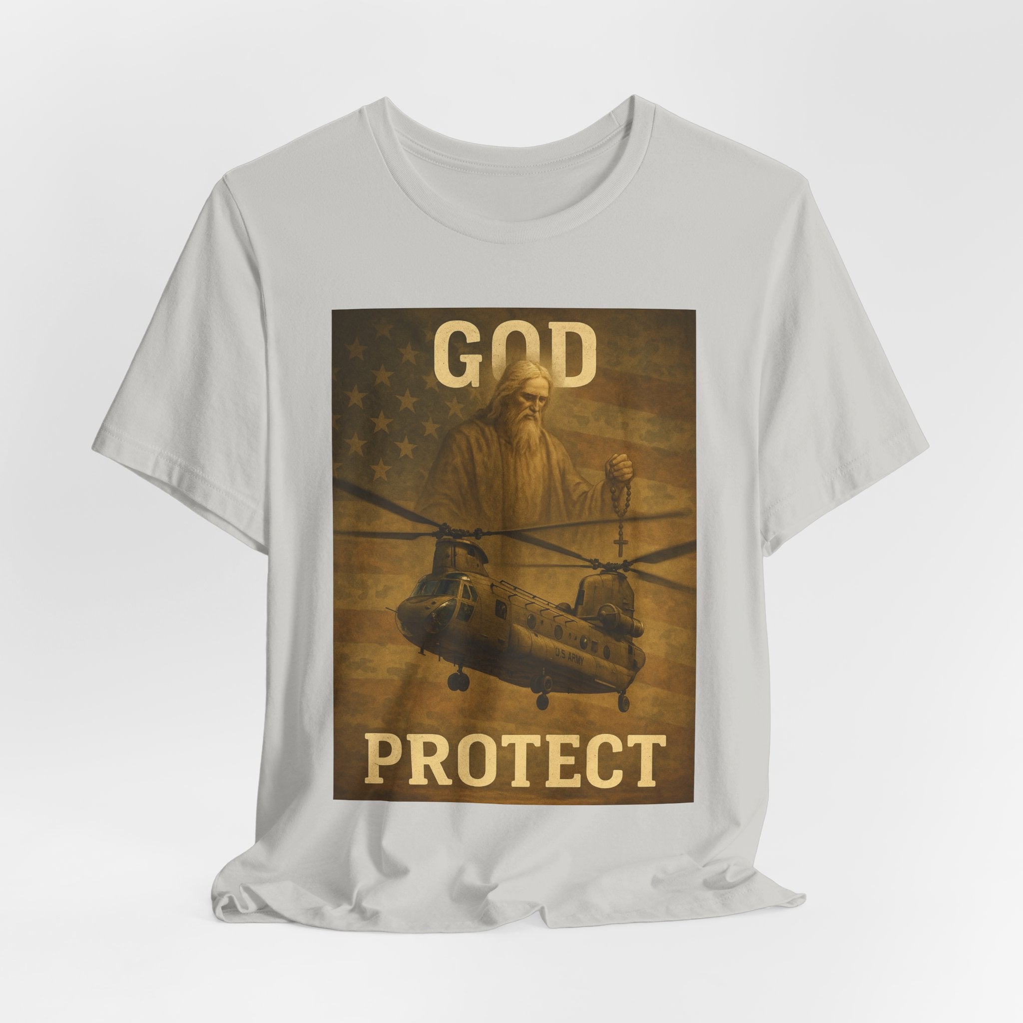 God Protect Military Helicopter T‑Shirt