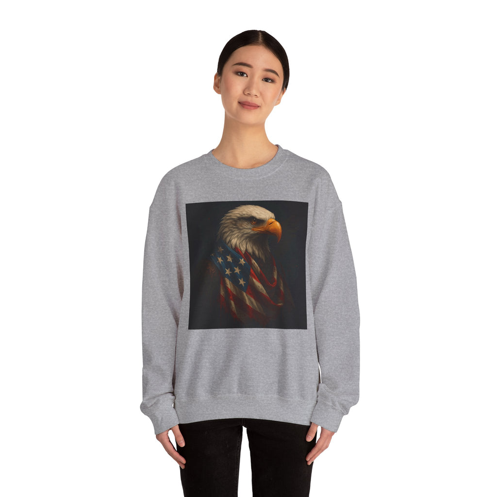 American Eagle Flag Sweatshirt — Patriotic Bald Eagle Crewneck