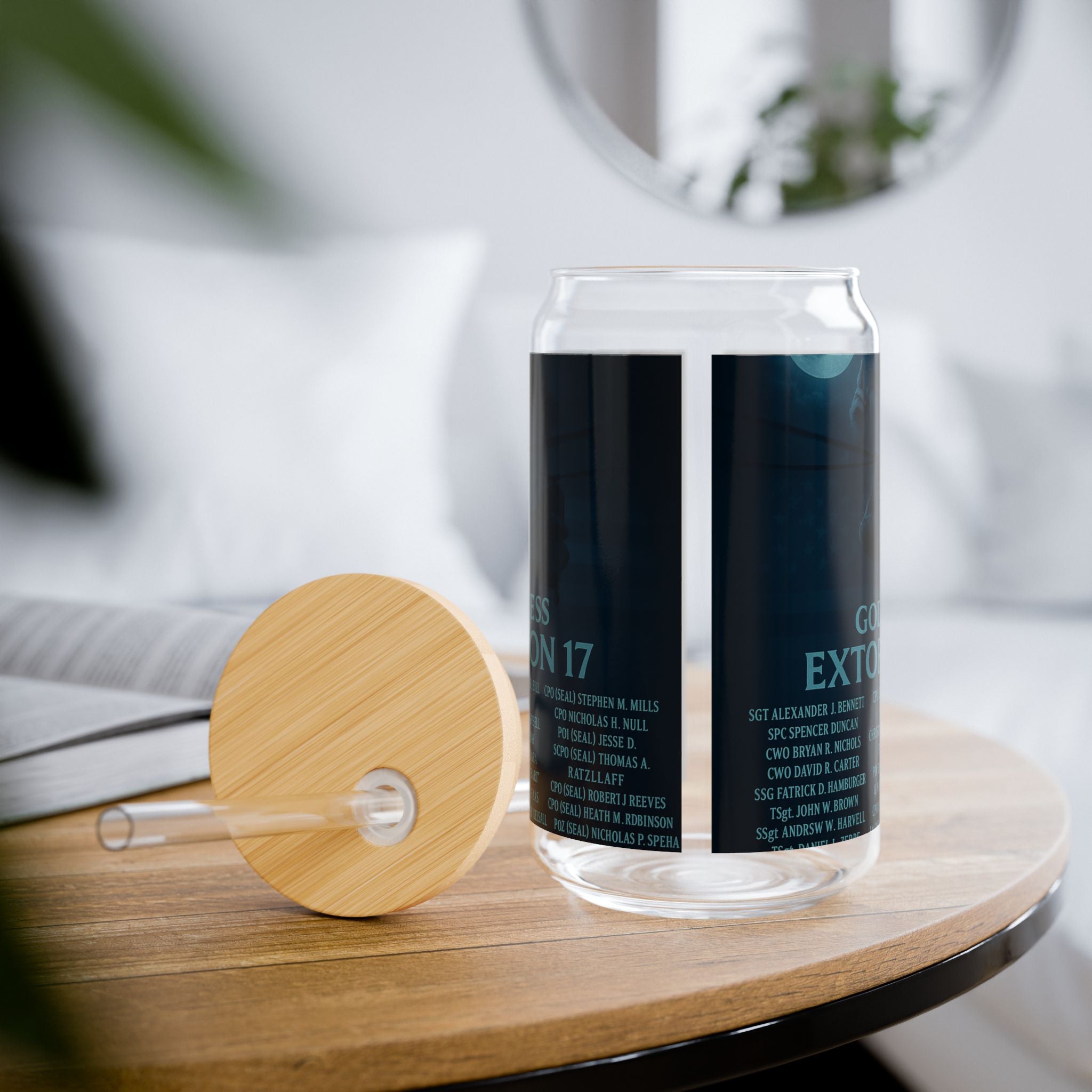 Sipper Glass – 'God Bless Extortion 17' Military Tribute 16oz Tumbler