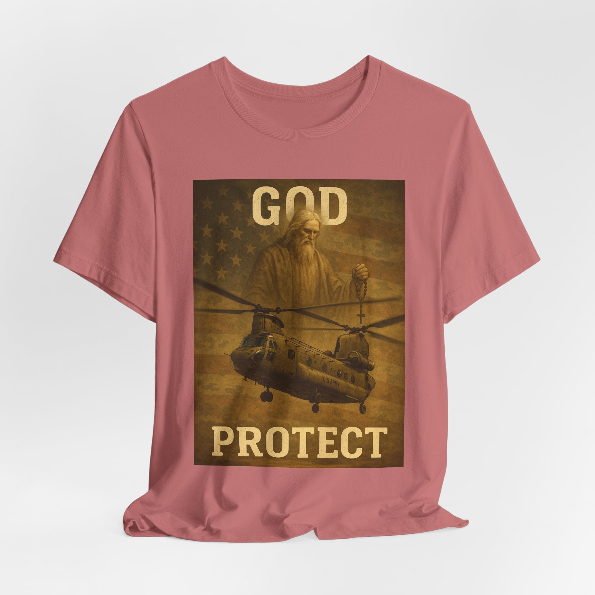 God Protect Military Helicopter T‑Shirt