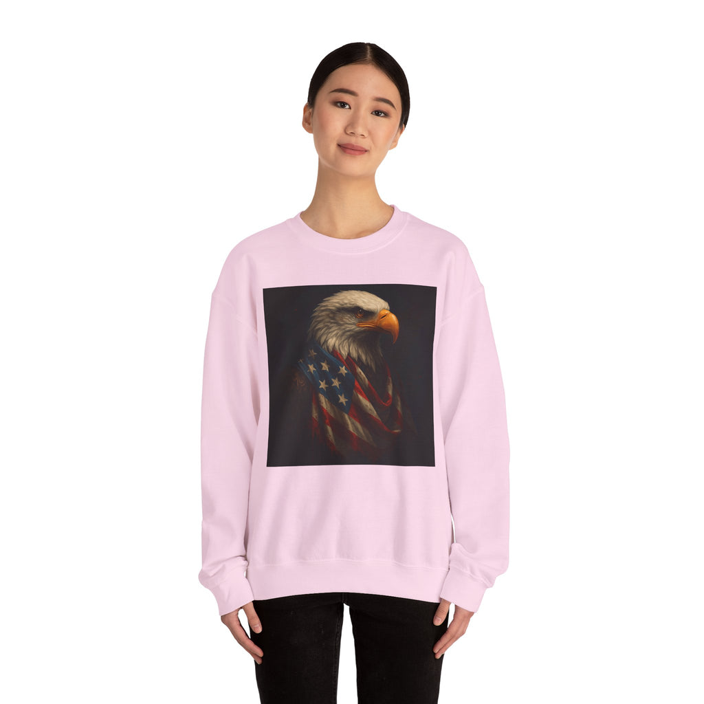 American Eagle Flag Sweatshirt — Patriotic Bald Eagle Crewneck