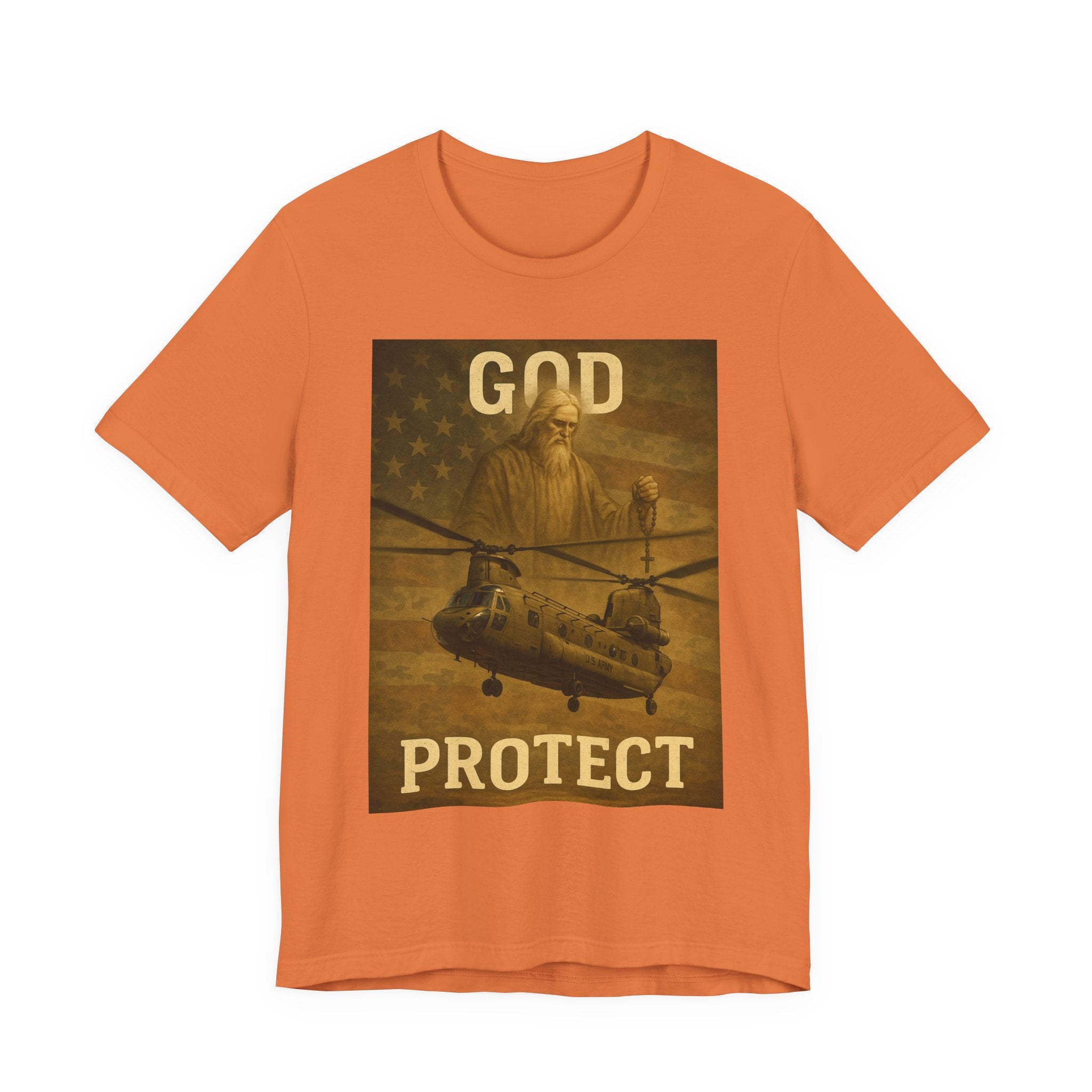 God Protect Military Helicopter T‑Shirt