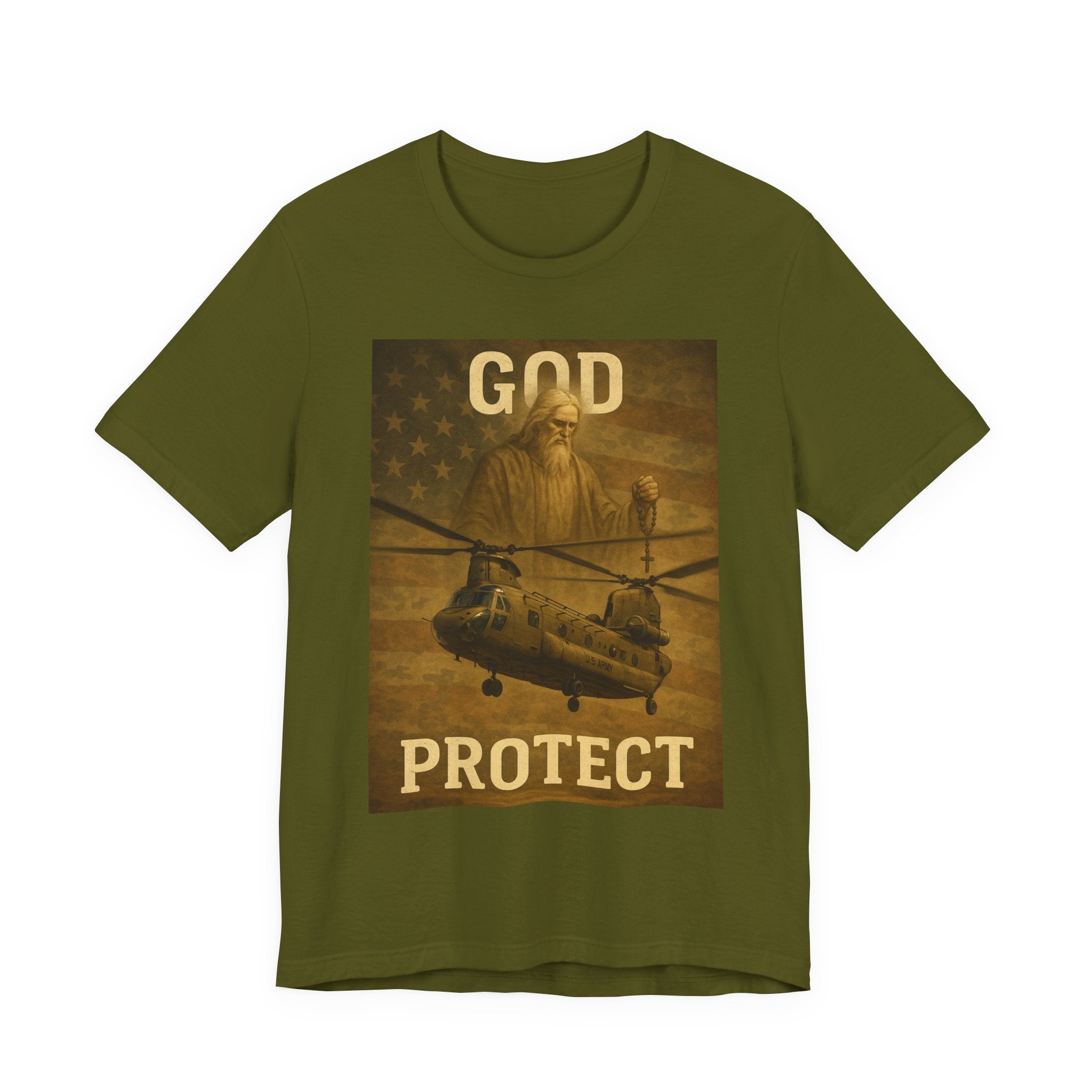 God Protect Military Helicopter T‑Shirt