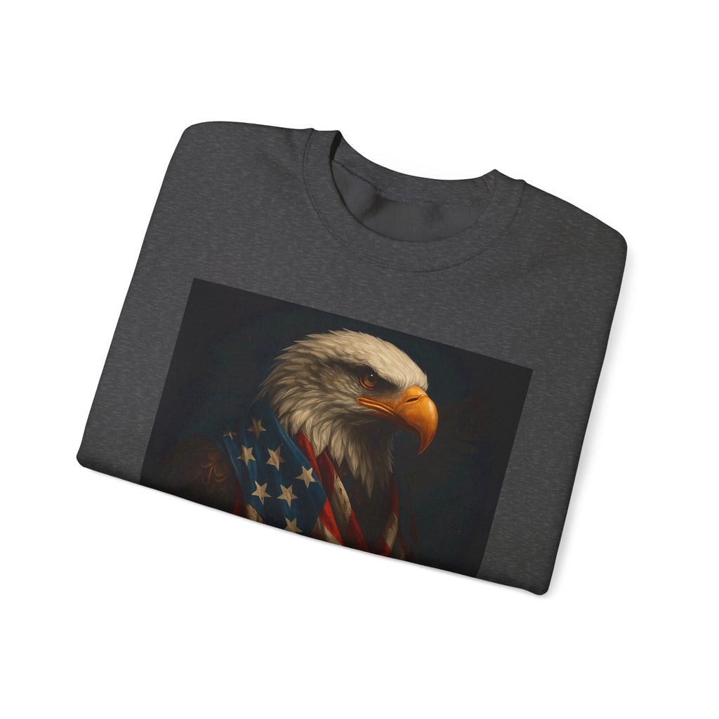 American Eagle Flag Sweatshirt — Patriotic Bald Eagle Crewneck