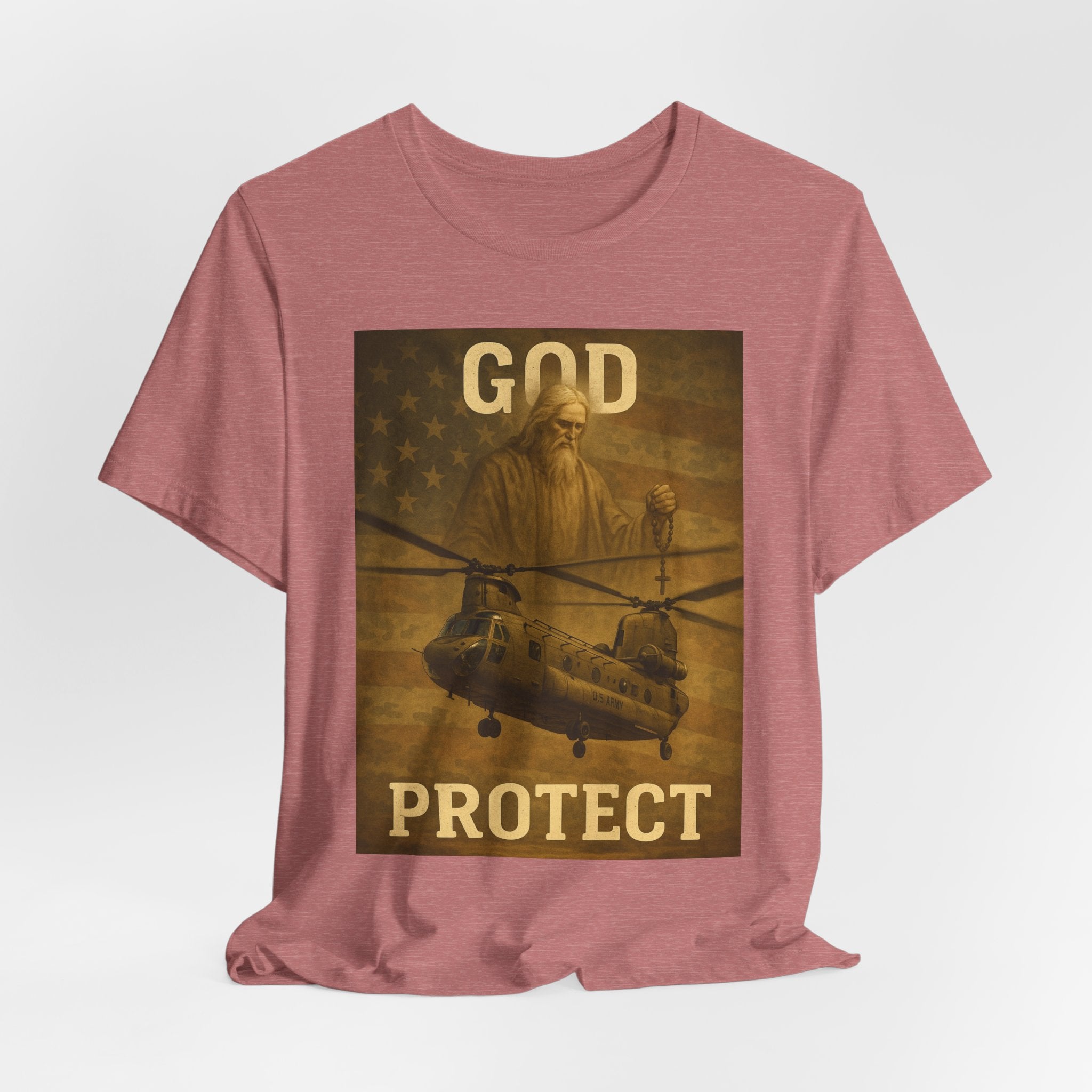 God Protect Military Helicopter T‑Shirt